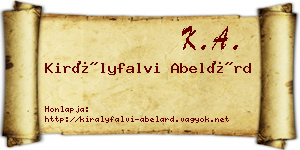 Királyfalvi Abelárd névjegykártya